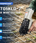 Heavy Duty Pneumatic Wire Cutter For Metal Mesh And Fence Wire With K Shape Blade Combining Bolt Cutter Muscle With Smooth Flush Cut To Shred Through Steel Without Leaving Loose Ends Behind in use on wire fencing.