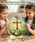 Children assembling Sun Acrylic Catcher Puzzle Kit For Doors Garden And Window Hanging 83 Piece 2D DIY Crystal Puzzle For Adults Indoor Window Decor Blue 6 Easy To Assemble Irregular Pieces