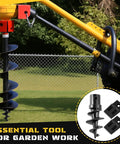 Bolt On Spiral Point Auger Pilot Tip And Two 3 Point Cutting Edges With Hardware For Heavy Duty Post Hole Diggers attached to tool