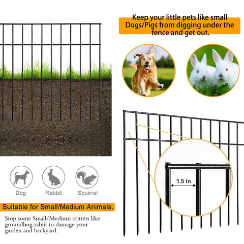 Underground Animal Barrier Fence Kit 30 Ft Total With 24 In Panels And 15 In Depth, One And A Half Inch Gap, diagram and use cases.
