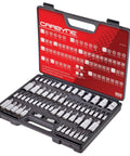 Pro Grade 62 Piece Torx Master Bit Socket Set With External Star Sockets, S2 Steel, organized in black case