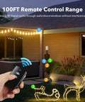 Plug And Play Weatherproof Outdoor Indoor Wireless Remote Control Outlet Kit With Three Grounded Outlets showing 100 ft range