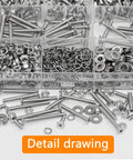 1200 Pcs M3 Stainless Steel Countersunk Head Hex Socket Screws Bolts Nuts And Washers Assortment Kit for Home DIY Projects and Industrial Use includes eight lengths from 6mm to 30mm with nuts and flat washers