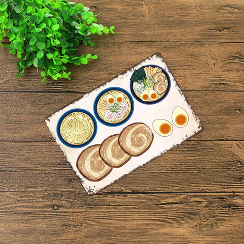 Vintage Ramen Japanese Food Metal Sign 8 By 12 Inch Tin Sign Poster For Home Room Garage Office Decor Rustic Wall Art