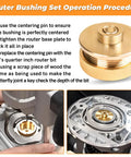 Solid Brass Inlay Router Kit For Quarter Inch Templates Pro Grade High RPM Routing includes bushing set operation instructions.