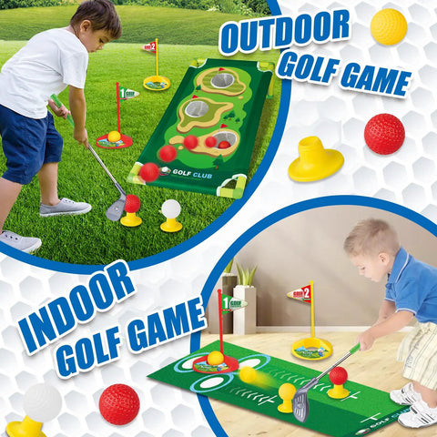 Toddler Golf Club Set With Retractable Metal Shaft And Upgraded Grooved Design, Durable Aluminum Build for indoor and outdoor play.