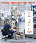 No Hassle Automatic Powder Filler And Bag Sealer, Precision Digital Scale Packing System For Coffee Beans, Spices, Grains And Seeds in operation.