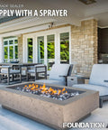 Heavy Duty Water Based Silane Siloxane Concrete Sealer Fends Off Water on a patio with firepit and seating area.