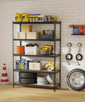 Heavy Duty Five Tier Metal Storage Rack With Ultra High Load Capacity 3850 Lbs For Garage Workshop Pantry Laundry And Warehouse Organization Built For Pros With Rust Resistant Frame And Easy Assembly holding tools and supplies