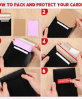 Step-by-step use of Trading Card Shipping Set With Self Adhesive Rigid Mailers And Cardboard Inserts 201 Pack Seven By Five Inch Envelopes Black