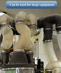 Heavy Duty Dust Collection Hose 2.5 Inch by 10 Ft Flexible Clear PVC Fume Hose with stainless steel wire coil in industrial setup