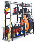 Garage Sports Gear Organizer With Ball Storage Rack And Golf Bag Stand for indoor outdoor storage with balls and helmets