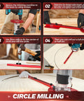 Steps using Universal Router Milling Groove Bracket Dope Woodworking Jig for Circular Milling and Straight Edge Trimming