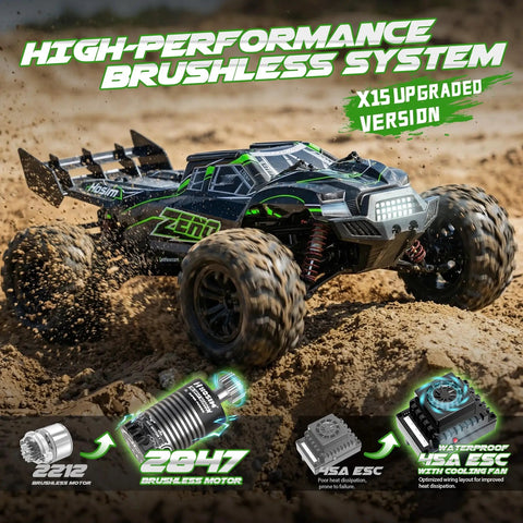 Brushless 1/10 Scale RC Car For Adults With 4x4 All Terrain Off Road Beast, Waterproof Monster Truck, 60 KPH on sand