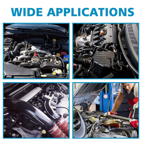 Wide applications of 63 Piece Rubber Vacuum Hose End Cap Kit in Seven Sizes for sealing hoses and fittings in engines