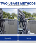 Horizontal and vertical views of Door Off Mirror Upgrade For Jeep Wrangler JL JLU And Gladiator JT 2018-2023 With Quick Release No Wobble Easy Removal Knob Four Adjustable Angles Not For 2024 2025 Models Patented Design