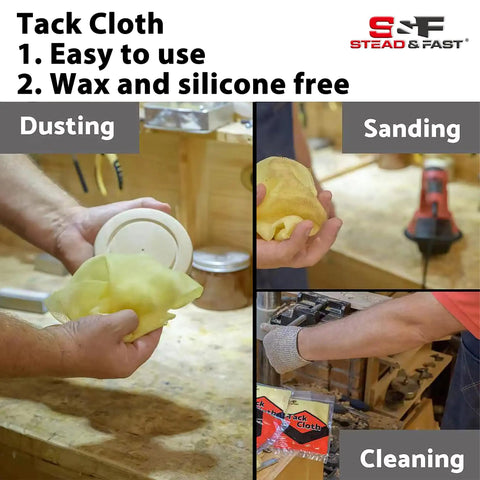 5 Inch Wet Dry Sanding Discs Hook And Loop 60 Pcs Silicon Carbide Grit 400 600 800 1000 1500 2000 For Automotive Wood Metal With Tack Cloth Orbital Sander Sandpaper Kit shown with tack cloth for dusting, sanding, and cleaning steps.
