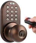 XKK-02OB Digital Door Knob Lock With Keyless Entry Remote Control And Keypad Code For Interior Doors Oil Rubbed Bronze Finish