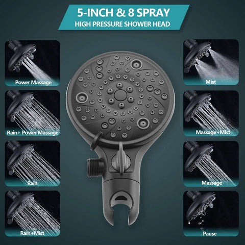 5 Inch Dual Shower Faucet Kit Compatible With Delta 13 And 14 Series Tub Trim Featuring Hella High Pressure Rain Showerhead And Handheld Sprayer In Matte Black Drip Easy Game Changer Upgrade Vibe For Bathroom Renovation Valve Not Included