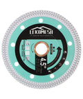 Front view of 4.5 Inch Diamond Tile Blade With X Mesh Ultra Thin Cutting Disc For Porcelain Ceramic Tile Marble Granite And Artificial Stone, Fast Clean Cut, Wet Or Dry Use, Pro Grade, Heavy Duty Performance