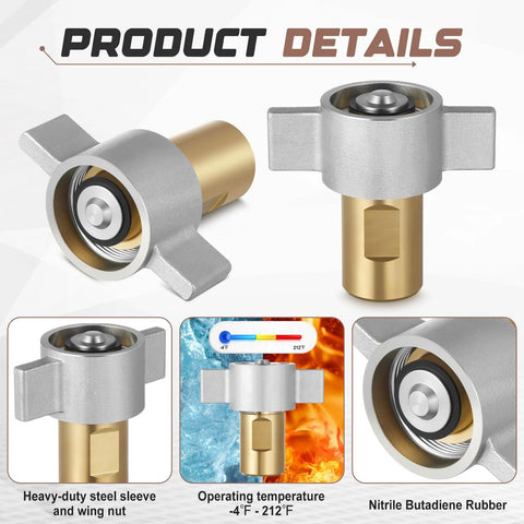 Front view of 1-inch NPT wet-line wing-nut hydraulic quick-disconnect female coupler with brass body and steel sleeve
