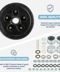 Electric Brake Kit For Trailer Axles Pair With 5 On 5 Bolt Circle Drums, 10 Inch By Two And One Quarter Inch Manual Adjusting Brakes