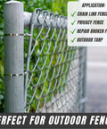 304 Stainless Steel Zip Ties 11.8 Inch Heavy Duty Built To Last Self Locking Cable Ties securing chain link fence