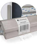 Two Pack High Density Rubber Corner Guards Edge Protectors And Bumpers For Parking Garages And Workshops Baby Proofing Walls And Furniture Neutral Grey 24 Inch Length Stops Dings And Scrapes showing product packaging and installation.