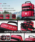Emergency Trauma First Aid Kit with Tourniquet, Kaolin Hemostatic Gauze, Emergency Bandages, Vented Chest Seals, MOLLE Bag