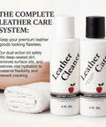 Premium Leather Cleaner And Conditioner Kit, 4 fl. oz. bottles for leather care with cleaning cloth, restores flexibility and lifts grime.