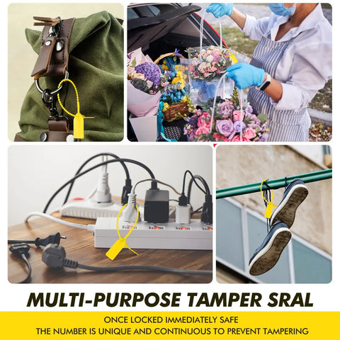 500 Pack Plastic Tamper Seals Zip Ties 250mm Self Locking Security Tags For Fire Extinguishers Bags Luggage Banks