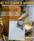 Beekeeper cleaning 10 Frame Beehive Screened Bottom Board With Beeswax Coating For Langstroth Hives Pro Grade Cedar Construction