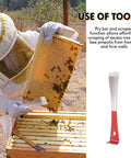 Beekeeper using Beekeeping Hive Tools Set Pro Grade With Stainless Steel J Hook And L Hook Frame Lifter Scraper for hive maintenance