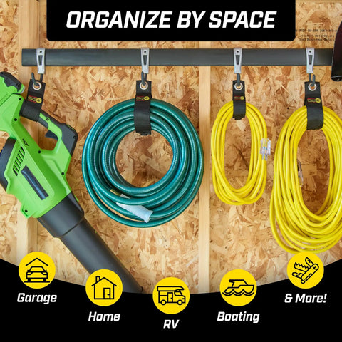 Heavy Duty Cable Organizer Straps 12 Pack For Hanging On Wall In Garage RV And Home Use Keeps Cords Tidy And Tangle Free