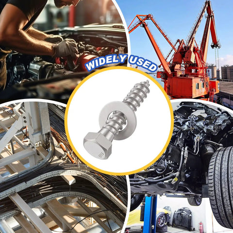 Heavy Duty Lag Screws Kit 50 Pcs 3/8 X 2 Inch Hex Head Lag Bolts With Flat Washers Stainless Steel 304 for industrial use