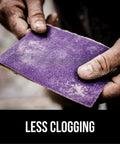 Person holding Pro Grade Precision Faster Sanding Sheets 120 Grit Medium for wet or dry sanding with no slip grip.