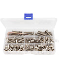 Rivet Countersunk Hex Socket Cap Bolts and Hex Head Barrel Nuts Kit for DIY Furniture Projects M6x15 20 25 30 35mm 4mm Hex Nickel Plated Set