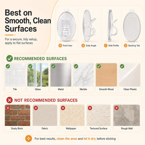 Heavy Duty Clear Adhesive Hooks For Outdoor String Lights, Weatherproof Self Adhesive Clips Deliver Killer Grip, 20 Pack Hangs Legit Tight On Wood Vinyl Siding And Gutters Even When Wet Weather Hits
