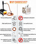 Comparison chart highlighting benefits of Single Burner Propane Forge for Knife Making and Blacksmithing Rectangular Shape Portable