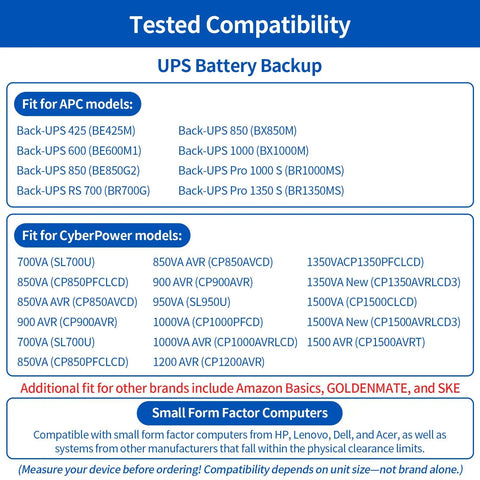 Kick That Clutter To The Curb And Snag Extra Real Estate On Your Desk With This Heavy Duty Steel U P S Wall Mount Rack Compatible With Apc And Cyberpower Battery Backups For Compact Pc compatibility chart for UPS battery backups including APC and CyberPower models.