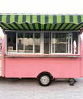 Kickstart Your Street Vending Hustle With This Custom Mobile Coffee And Pastry Trailer Towable Commercial Kitchen with green awning.