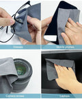 TENOC gray microfiber cleaning cloths, 6-pack (6x6 in); for glasses, phones, camera lenses, and laptop screens