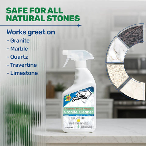 Biobased Granite Counter Cleaner With Plant Powered Formula Food Safe For Kitchens Streak Free Shine On Granite Marble