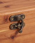 Vintage Swing Arm Latch Set In Antique Brass With Decorative Horn Lock Replacement Hardware For Jewelry Boxes
