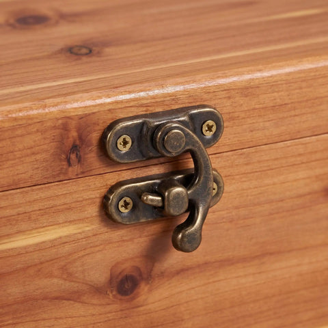 Vintage Swing Arm Latch Set In Antique Brass With Decorative Horn Lock Replacement Hardware For Jewelry Boxes