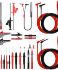 27 Piece Multimeter Test Leads Kit With Alligator Clips Hook Clips Banana Plugs Piercing Probes 59 Inch Leads And 4mm Female Adapters