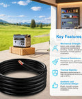 Straight Up 25 Foot 8 3 Nm B Electrical Wire With Ground Crafted From One Hundred Percent Pure Copper Pvc Shield For Indoor Jobs Hot Tubs Ev Chargers No Sweat Setup, coiled near a generator outdoors.