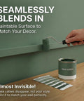 Hand painting Paintable White Wall Cord Hide Kit For TV Cables, 157-Inch Raceway System with Adhesive Channel in sage green