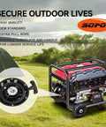 Generator with Pull Start Assembly Recoil Starter Replacement For Champion Predator Honda OHV Engines 196cc-224cc