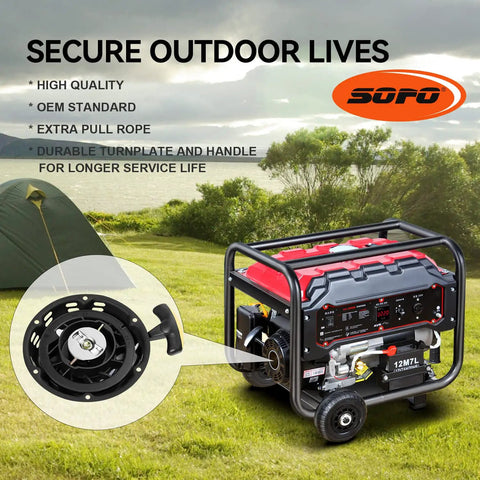Generator with Pull Start Assembly Recoil Starter Replacement For Champion Predator Honda OHV Engines 196cc-224cc